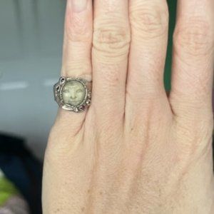 MOON FACE PINKY RING